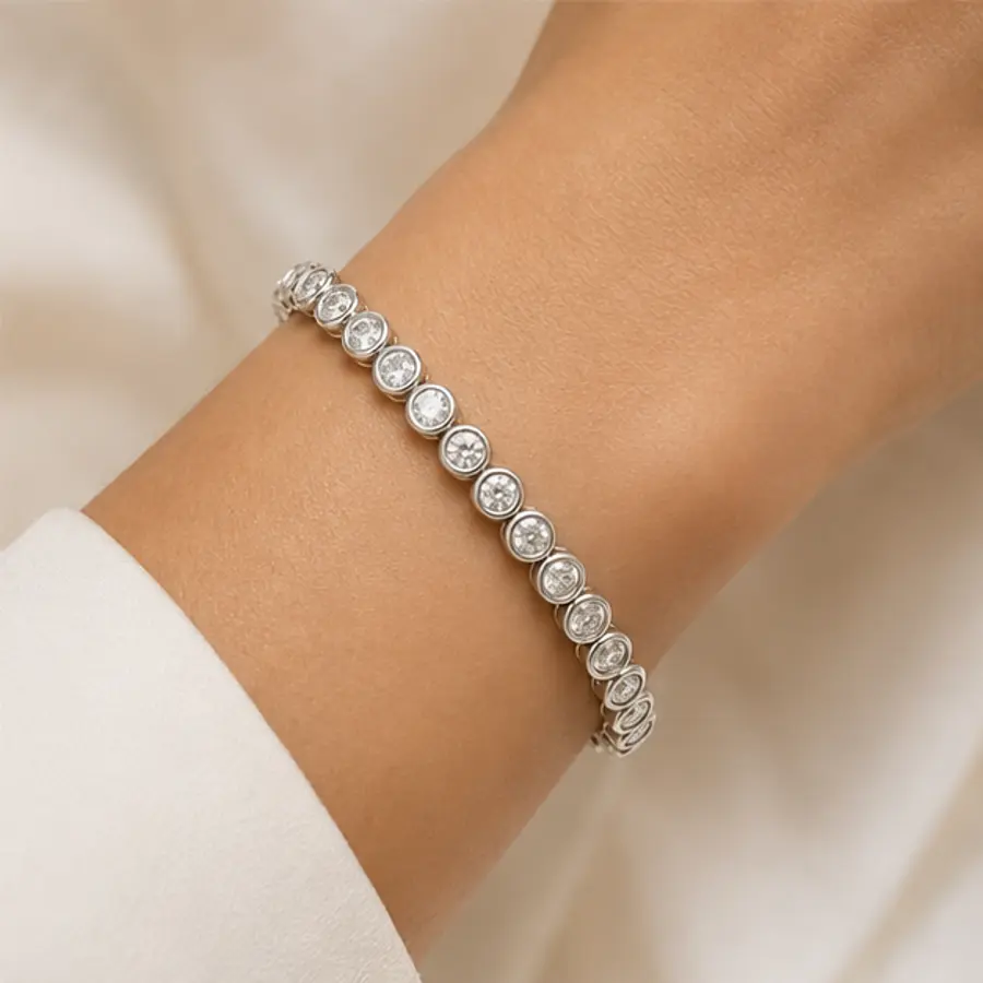 The Bezel Tennis worn on model