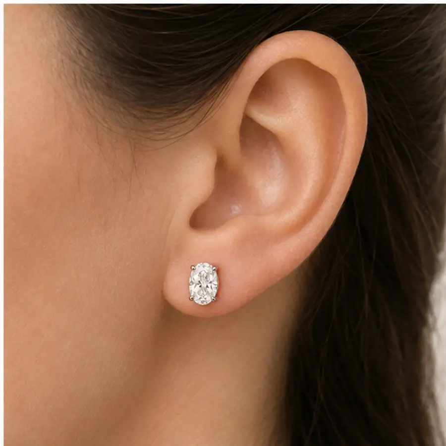 The Oval Studs worn on model
