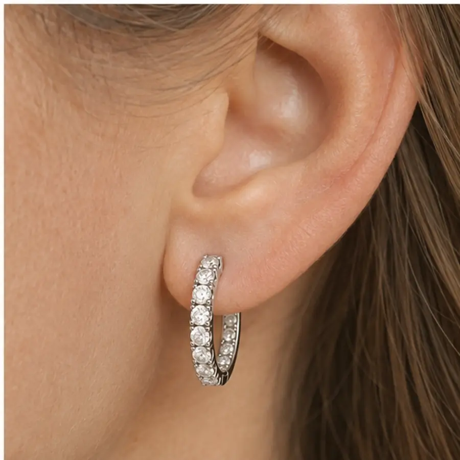 The Diamond Hoops worn on model