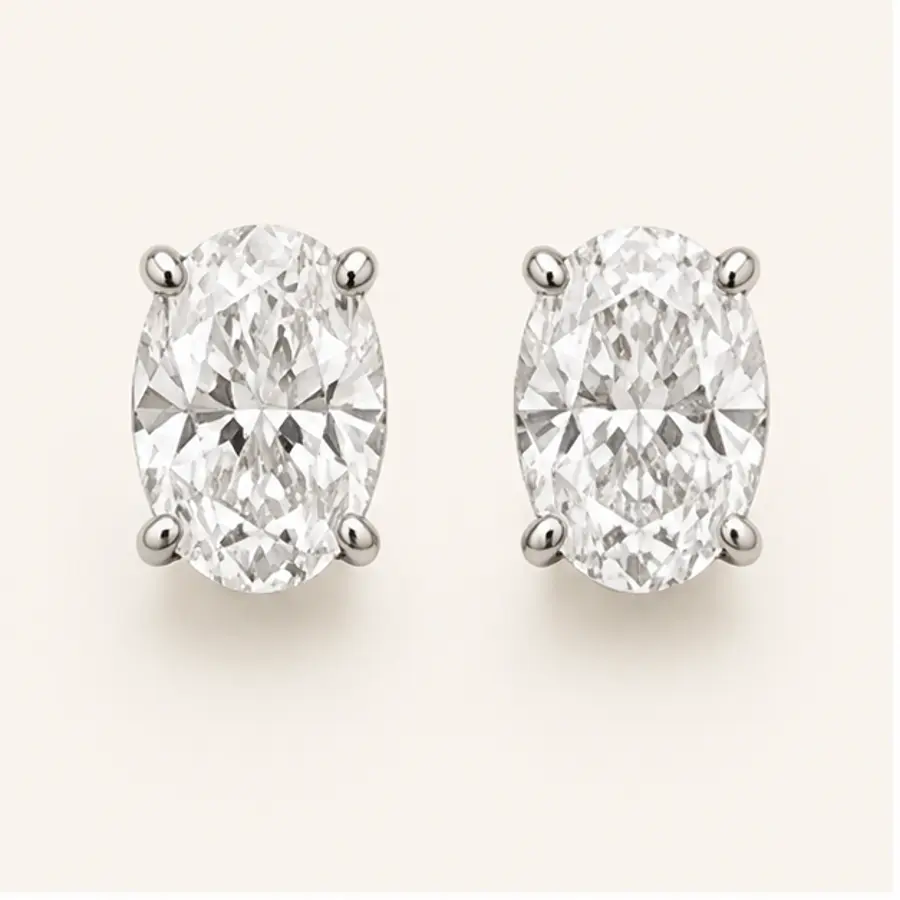 The Oval Studs diamond jewellery
